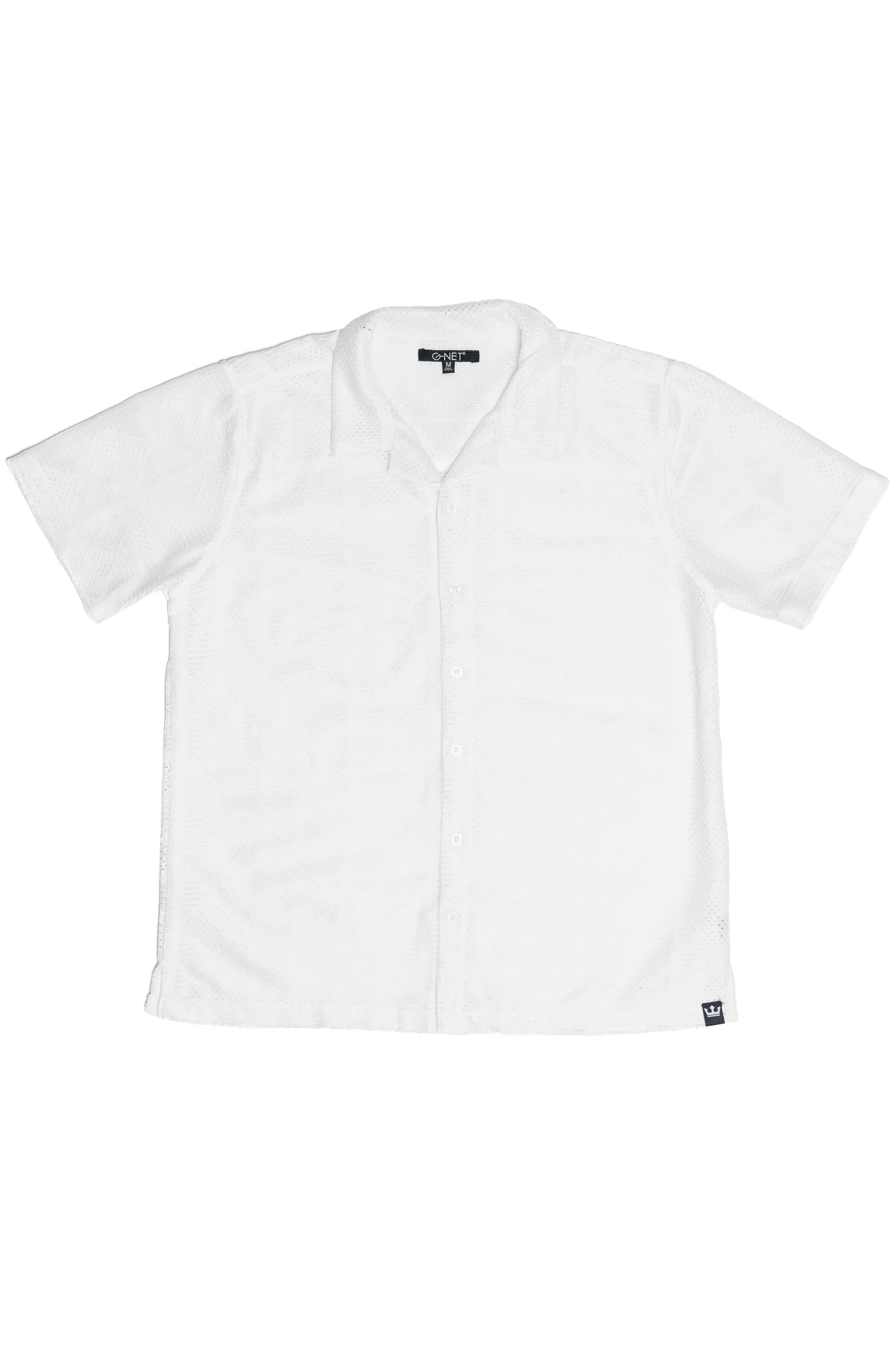 Diamond Open Weave Button Up Shirt - Image 9
