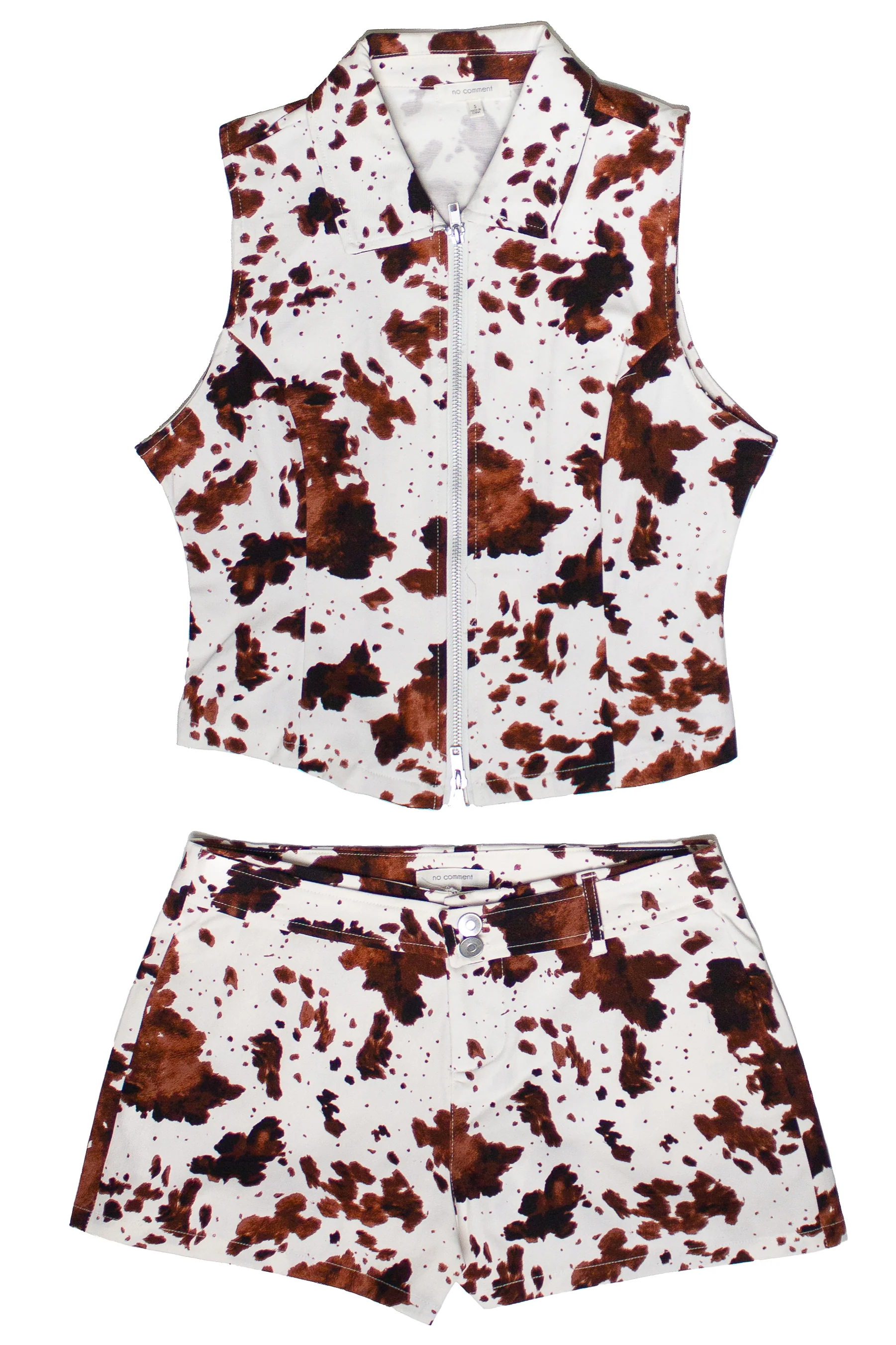Double Zipper Cow Print Vest - Image 8