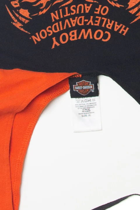 Harley Davidson V Neck Open Back T-Shirt (2010s) - Image 4