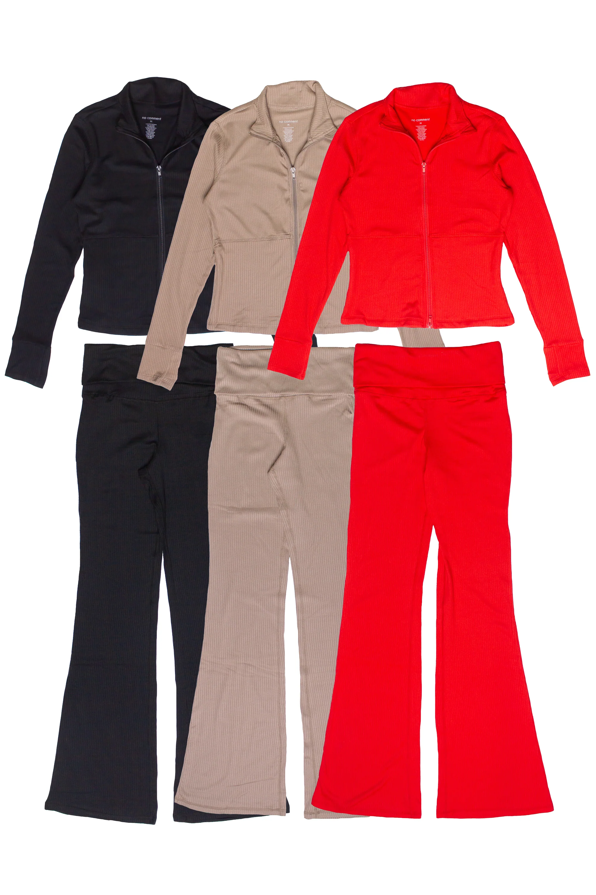 Ribbed Lightweight Fleece Lined Flare Leggings - Image 11