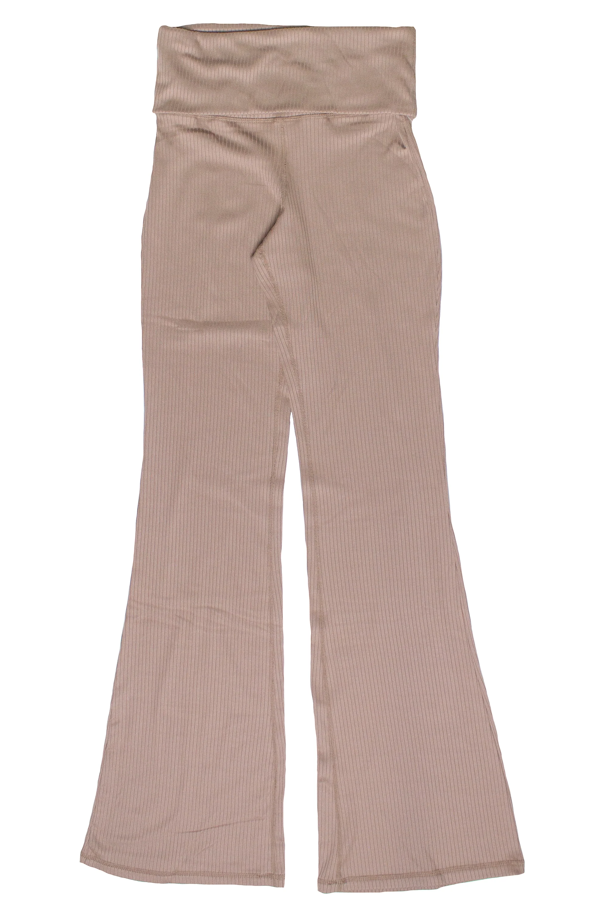 Ribbed Lightweight Fleece Lined Flare Leggings - Image 17