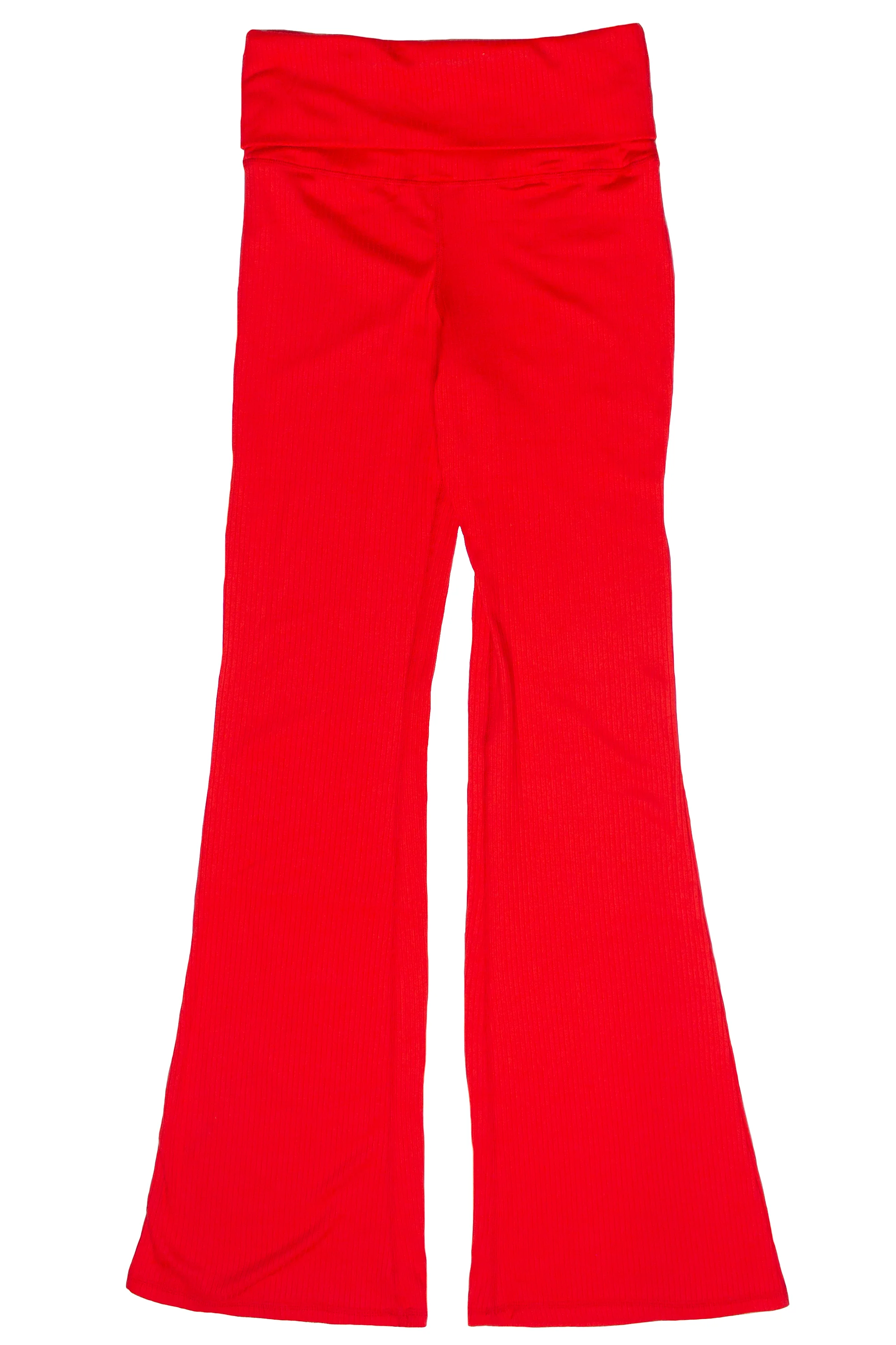 Ribbed Lightweight Fleece Lined Flare Leggings - Image 19