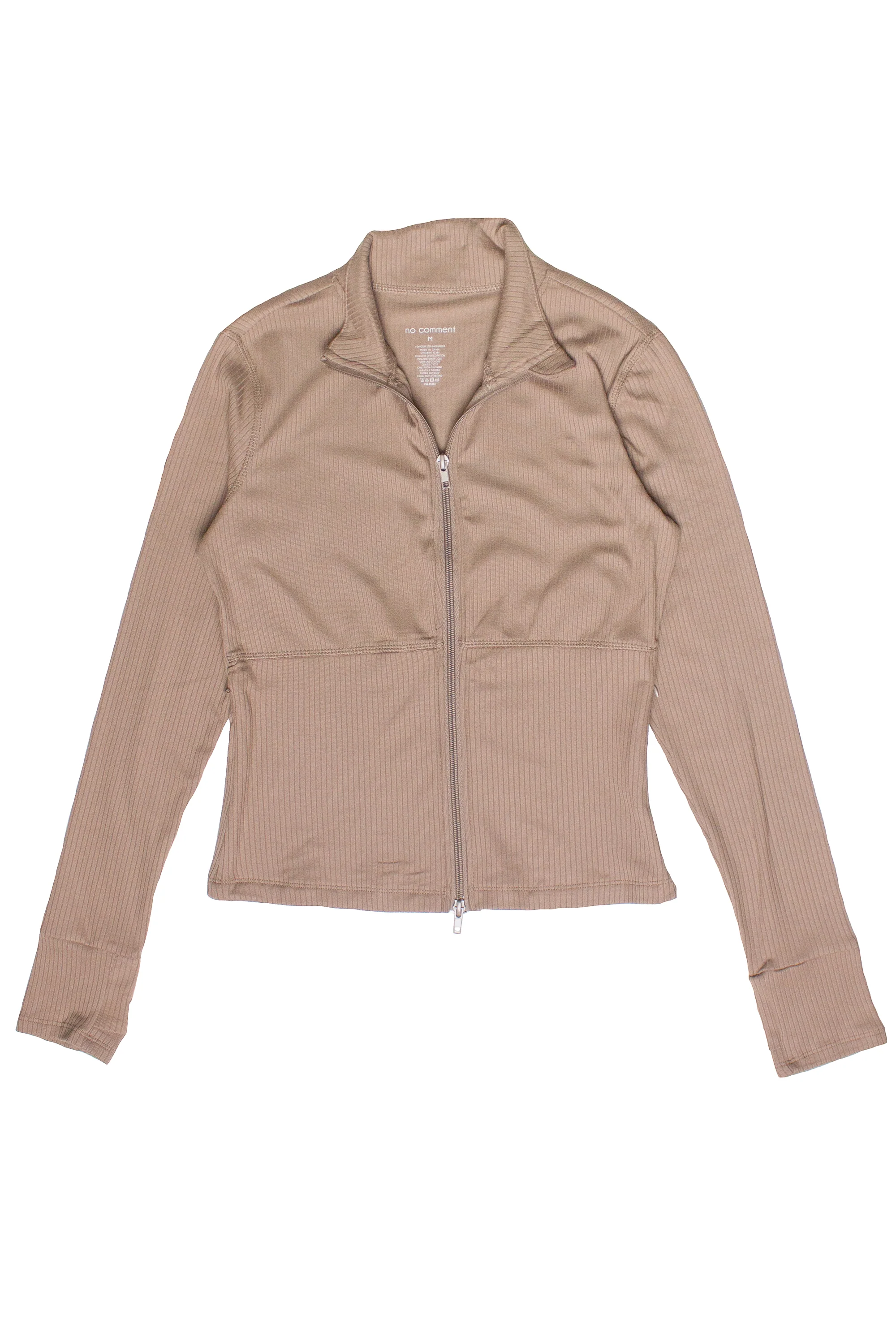 Ribbed Lightweight Fleece Lined Zip Up Top - Image 15