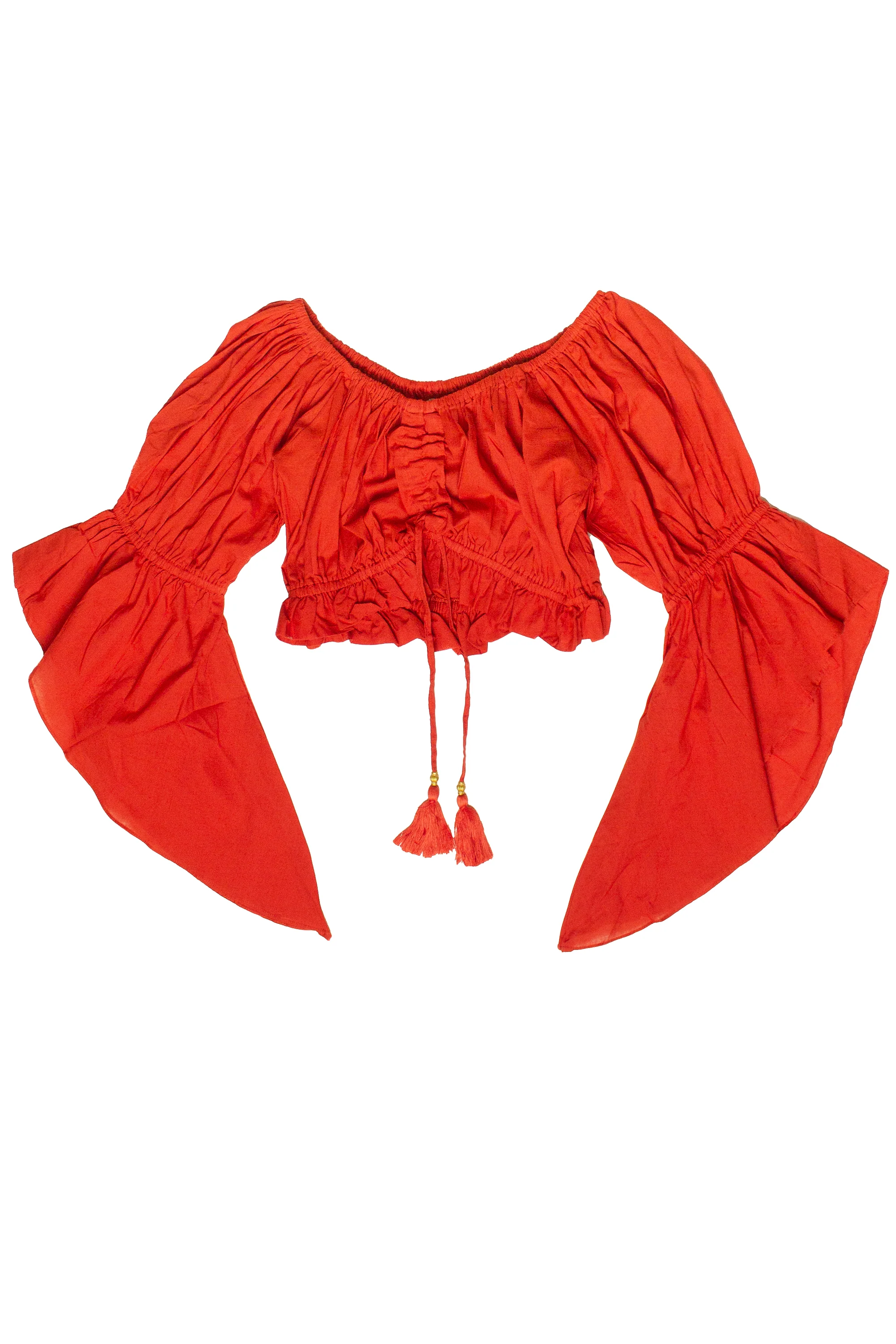 Ruched Front Peasant Crop Top - Image 18