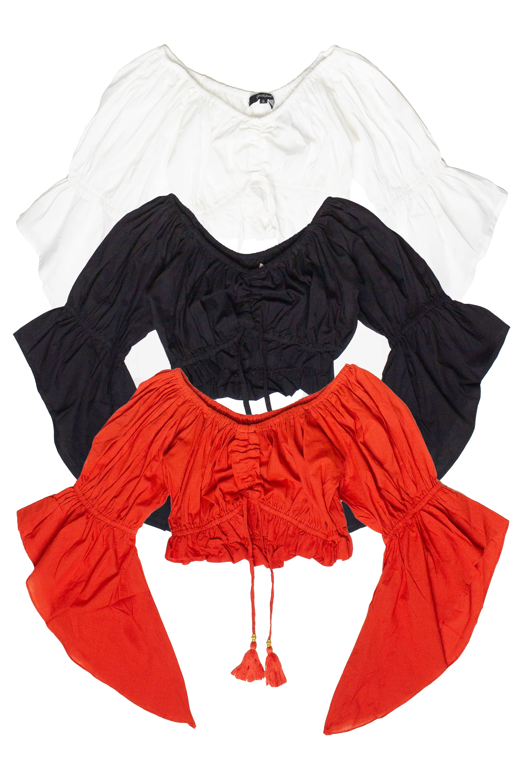Ruched Front Peasant Crop Top - Image 5
