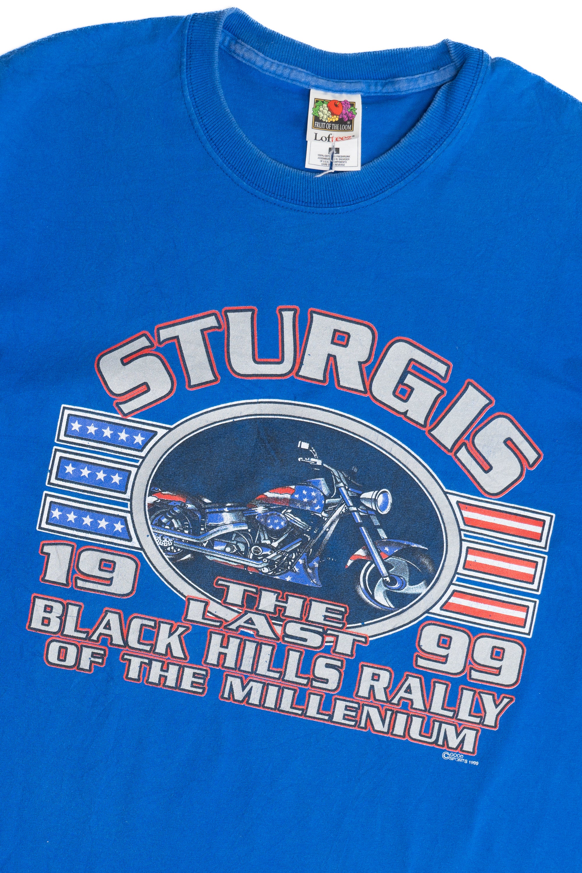 Vintage 1999 Sturgis Black Hills Motorcycle "Rally Of The Millennium" T-Shirt (1990s) - Image 3